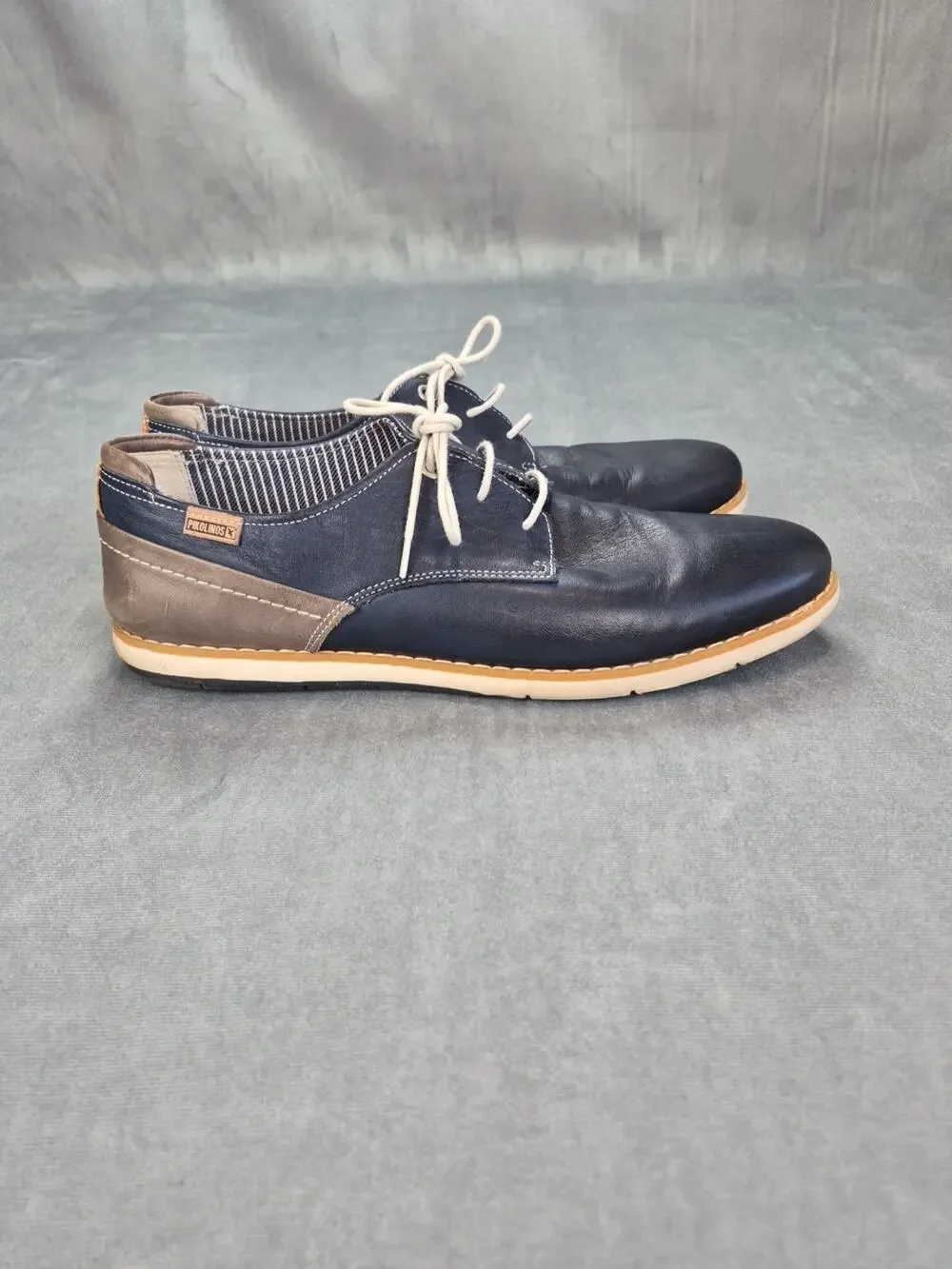 Pikolinos Olvera Lace Up Oxford Leather Shoes Blue Gray Men's 45 US 11-11.5